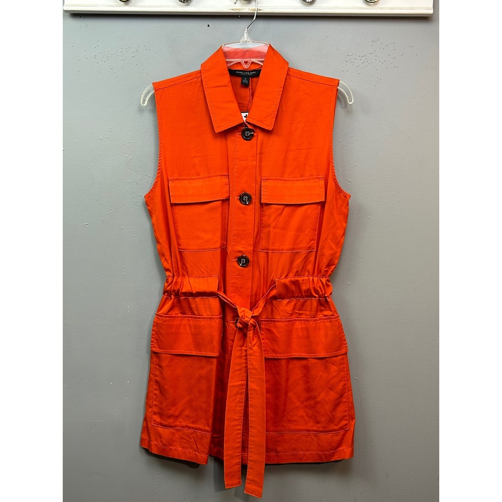 Marc New York‎ Dress Womens Small Orange Pureed Pumpkin Utility Sleeveless NEW